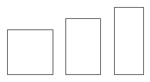 Квадрат, золотой прямоугольник и вытянутый прямоугольник
