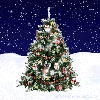 Новогодняя елка, украшенная снеговиками
